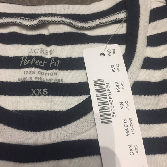 J.CREW Perfect Fit striped long sleeve top - NWT - Picture 3 of 3